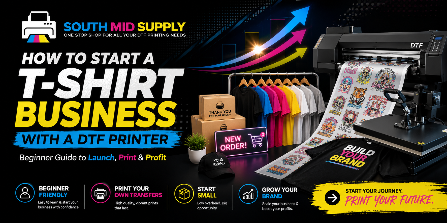 How to Start a T-Shirt Business With a DTF Printer | South Mid Supply