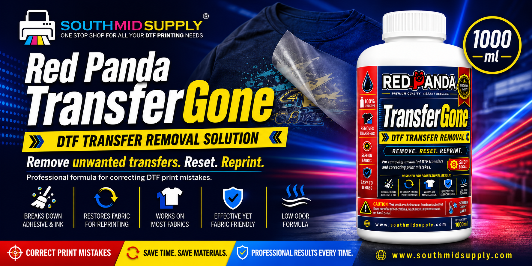 Red Panda TransferGone: Strong DTF Transfer Removal Solution for Print Shops
