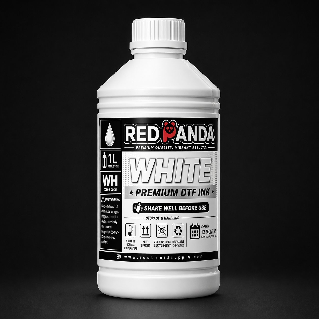 Red Panda White DTF Ink – 1L Premium Direct to Film Ink | WH Ink for D